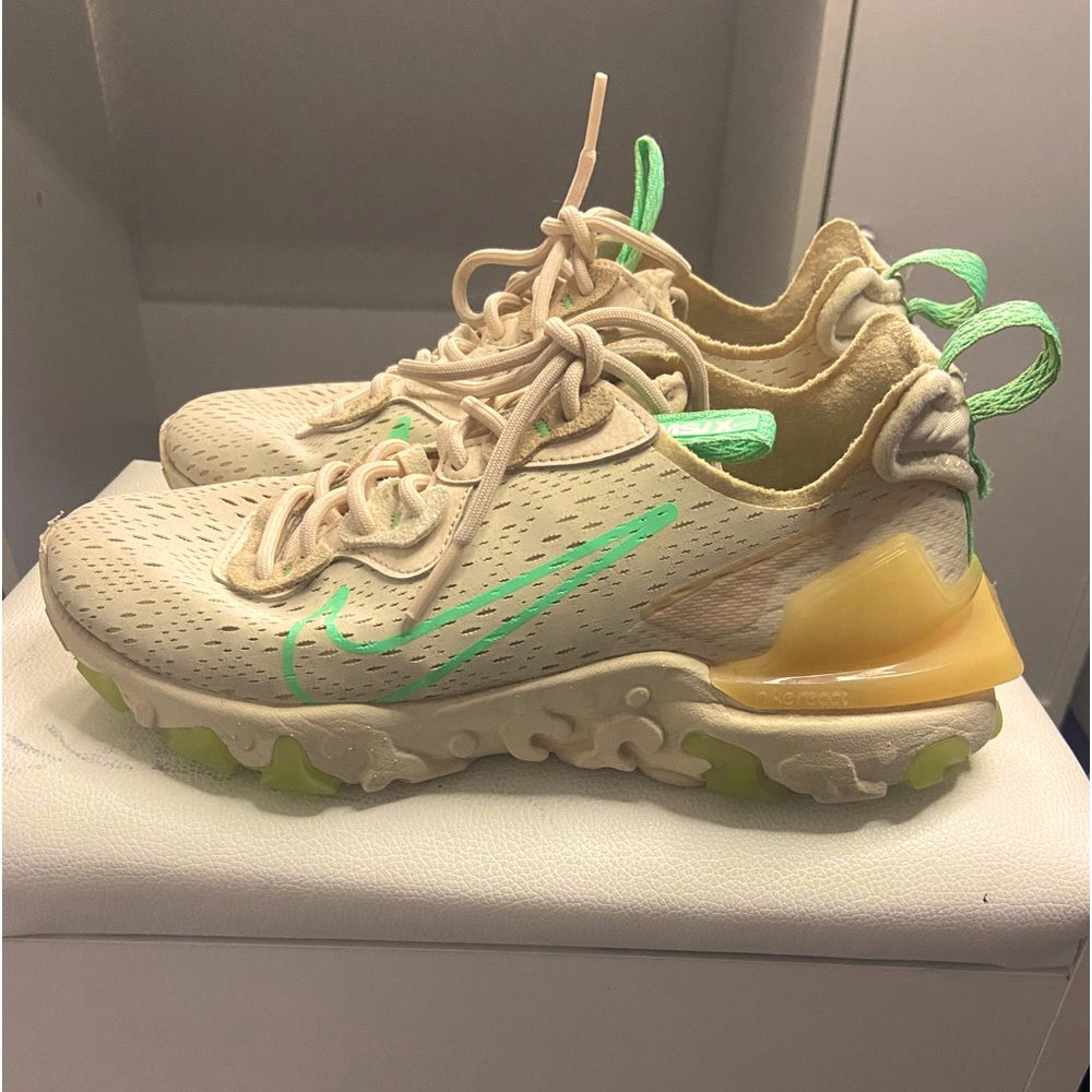 Nike React Vision- Pearl White Green Glow.